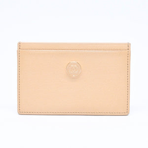 CHANEL シャネル カードケース 10番台 ココマーク ボタン キャビアスキン ベージュ ゴールド金具 美品 中古 4a007122