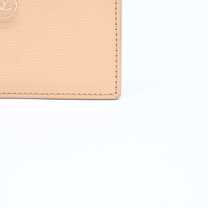 CHANEL シャネル カードケース 10番台 ココマーク ボタン キャビアスキン ベージュ ゴールド金具 美品 中古 4a007122