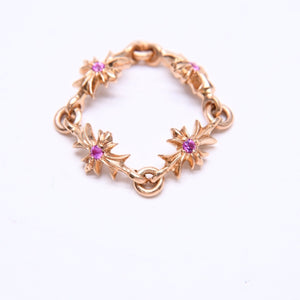 極美品 CHROME HEARTS クロムハーツ 22K タイニーE CHプラス リング 重量約4.12g サイズ9号 パヴェピンクサファイヤ ミニクロス 中古 4a007361