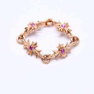 極美品 CHROME HEARTS クロムハーツ 22K タイニーE CHプラス リング 重量約4.12g サイズ9号 パヴェピンクサファイヤ ミニクロス 中古 4a007361