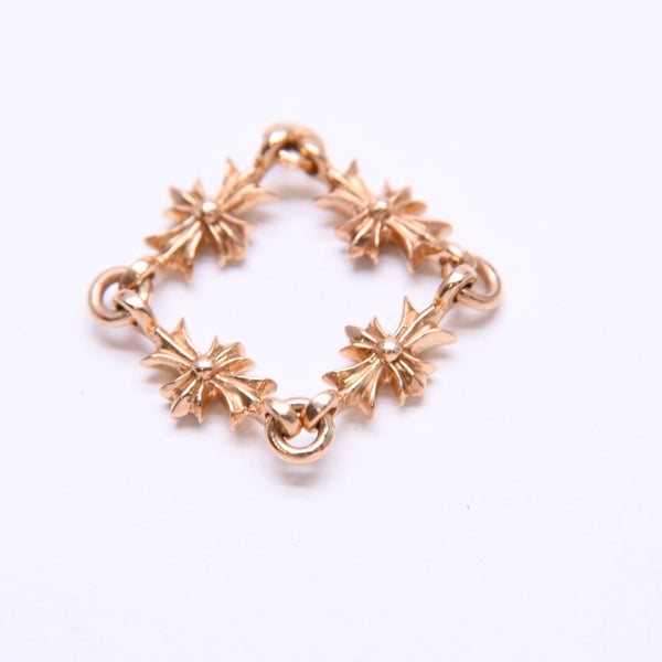 極美品 CHROME HEARTS クロムハーツ 22K タイニーE CHプラス リング 重量約4.12g サイズ9号 パヴェピンクサファイヤ ミニクロス 中古 4a007361