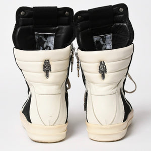Rick Owens リックオウエンス × CHROME HEARTS クロムハーツ ジオバスケット スニーカー サイズ44 ブラック ホワイト 美品 中古 4a005116