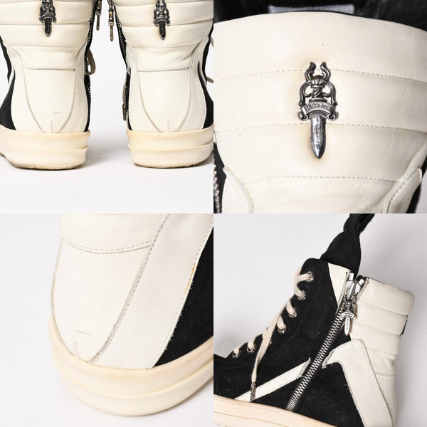 Rick Owens リックオウエンス × CHROME HEARTS クロムハーツ ジオバスケット スニーカー サイズ44 ブラック ホワイト 美品 中古 4a005116