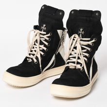 画像をギャラリービューアに読み込む, Rick Owens リックオウエンス × CHROME HEARTS クロムハーツ ジオバスケット スニーカー サイズ44 ブラック ホワイト 美品 中古 4a005116