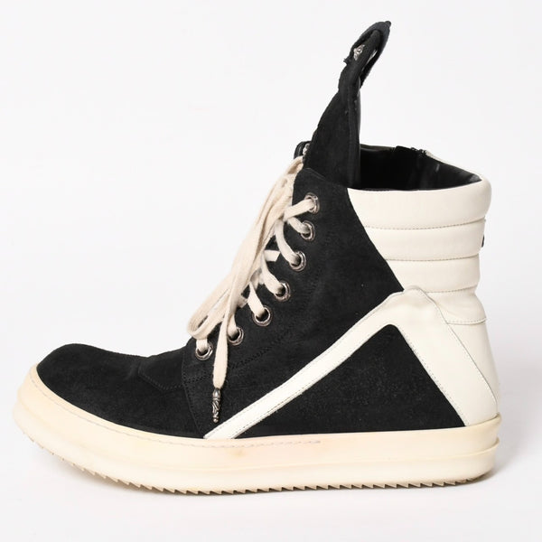 Rick Owens リックオウエンス × CHROME HEARTS クロムハーツ ジオバスケット スニーカー サイズ44 ブラック ホワイト 美品 中古 4a005116