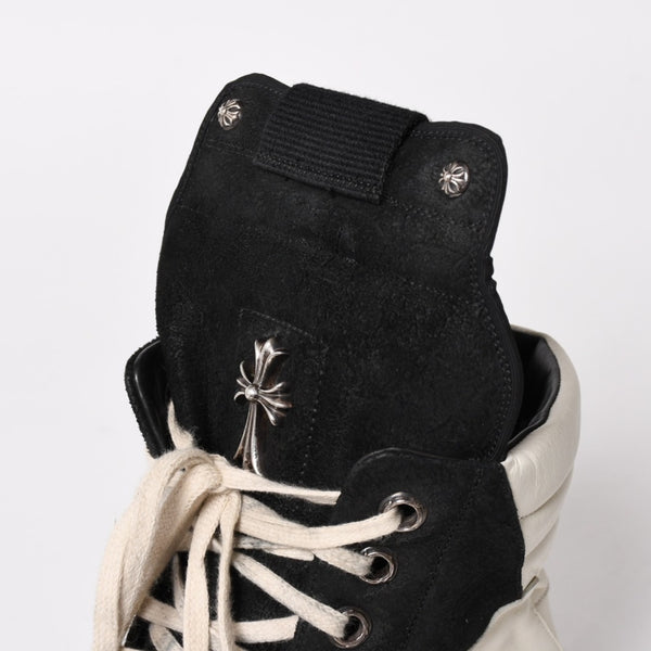 Rick Owens リックオウエンス × CHROME HEARTS クロムハーツ ジオバスケット スニーカー サイズ44 ブラック ホワイト 美品 中古 4a005116