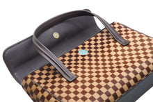 Load image into Gallery viewer, 新品同様品 LOUIS VUITTON ルイヴィトン ライオン ハンドバッグ M92131 ブラウン レザー ダミエソバージュ ゴールド金具 中古 4b011418