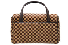 Load image into Gallery viewer, 新品同様品 LOUIS VUITTON ルイヴィトン ライオン ハンドバッグ M92131 ブラウン レザー ダミエソバージュ ゴールド金具 中古 4b011418
