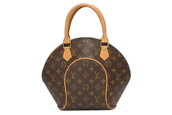 極美品 LOUIS VUITTON ルイヴィトン エリプスPM ハンドバッグ モノグラム M51127 PVC ヌメ革 ブラウン ゴールド金具 中古 4b011616