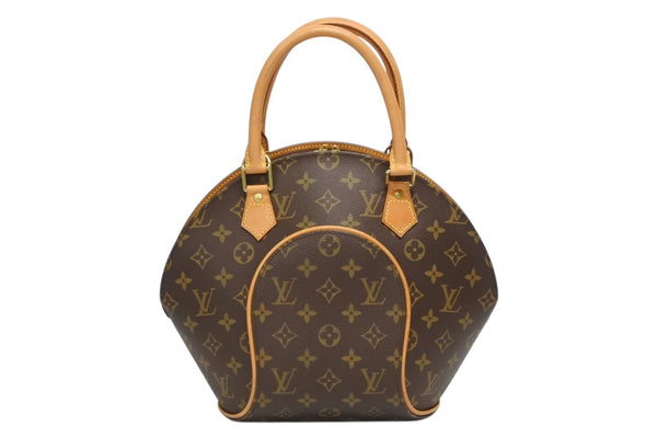 極美品 LOUIS VUITTON ルイヴィトン エリプスPM ハンドバッグ モノグラム M51127 PVC ヌメ革 ブラウン ゴールド金具 中古 4b011616