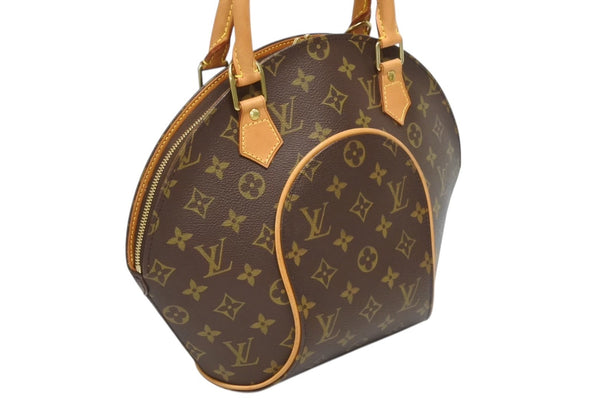 極美品 LOUIS VUITTON ルイヴィトン エリプスPM ハンドバッグ モノグラム M51127 PVC ヌメ革 ブラウン ゴールド金具 中古 4b011616