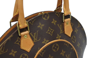 極美品 LOUIS VUITTON ルイヴィトン エリプスPM ハンドバッグ モノグラム M51127 PVC ヌメ革 ブラウン ゴールド金具 中古 4b011616