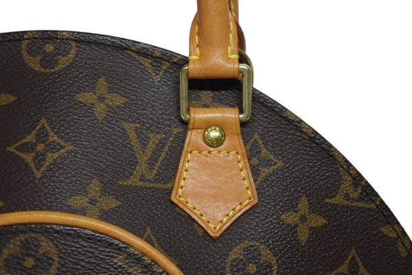 極美品 LOUIS VUITTON ルイヴィトン エリプスPM ハンドバッグ モノグラム M51127 PVC ヌメ革 ブラウン ゴールド金具 中古 4b011616