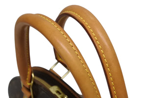 極美品 LOUIS VUITTON ルイヴィトン エリプスPM ハンドバッグ モノグラム M51127 PVC ヌメ革 ブラウン ゴールド金具 中古 4b011616