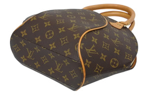 極美品 LOUIS VUITTON ルイヴィトン エリプスPM ハンドバッグ モノグラム M51127 PVC ヌメ革 ブラウン ゴールド金具 中古 4b011616