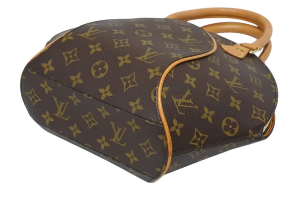 極美品 LOUIS VUITTON ルイヴィトン エリプスPM ハンドバッグ モノグラム M51127 PVC ヌメ革 ブラウン ゴールド金具 中古 4b011616