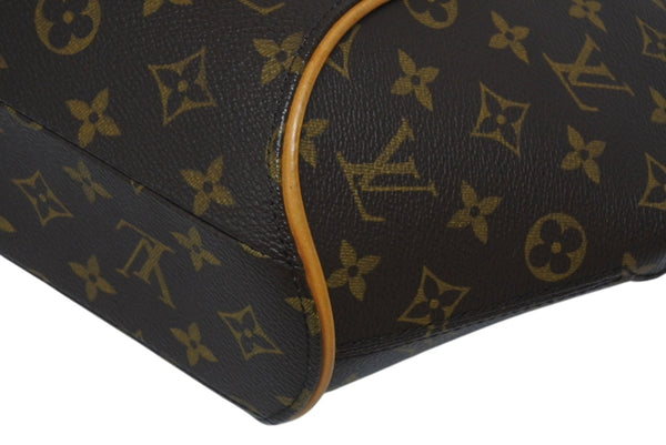 極美品 LOUIS VUITTON ルイヴィトン エリプスPM ハンドバッグ モノグラム M51127 PVC ヌメ革 ブラウン ゴールド金具 中古 4b011616