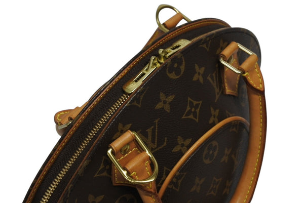 極美品 LOUIS VUITTON ルイヴィトン エリプスPM ハンドバッグ モノグラム M51127 PVC ヌメ革 ブラウン ゴールド金具 中古 4b011616