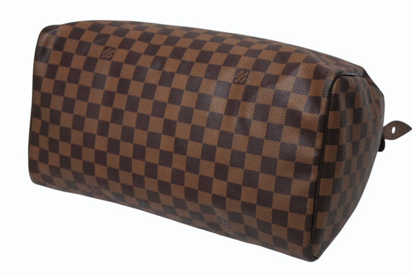極美品 LOUIS VUITTON ルイヴィトン スピーディ35 ハンドバッグ N41363 ダミエキャンバス ブラウン ゴールド金具 中古 4b011629
