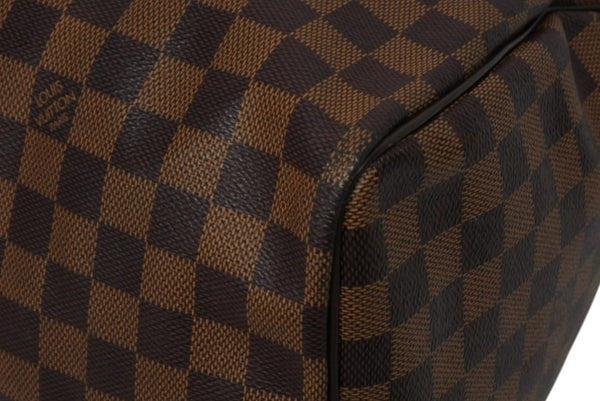極美品 LOUIS VUITTON ルイヴィトン スピーディ35 ハンドバッグ N41363 ダミエキャンバス ブラウン ゴールド金具 中古 4b011629