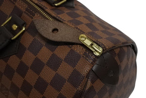 極美品 LOUIS VUITTON ルイヴィトン スピーディ35 ハンドバッグ N41363 ダミエキャンバス ブラウン ゴールド金具 中古 4b011629