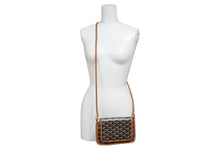 Load image into Gallery viewer, 新品未使用 GOYARD ゴヤール プリュメ ポーチウォレット ショルダーバッグ ブラウン PVC レザー シルバー金具 中古 4b011431