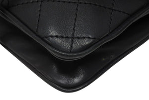 極美品 CHANEL シャネル Paris-Dallas フリンジ フラップ サドルバッグ キルティング 2014年 19番台 カーフスキン ブラック 4b011468