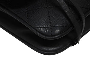 極美品 CHANEL シャネル Paris-Dallas フリンジ フラップ サドルバッグ キルティング 2014年 19番台 カーフスキン ブラック 4b011468