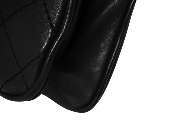 極美品 CHANEL シャネル Paris-Dallas フリンジ フラップ サドルバッグ キルティング 2014年 19番台 カーフスキン ブラック 4b011468