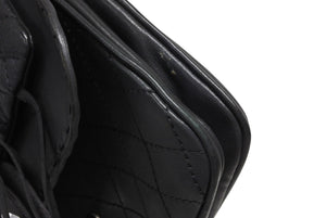 極美品 CHANEL シャネル Paris-Dallas フリンジ フラップ サドルバッグ キルティング 2014年 19番台 カーフスキン ブラック 4b011468