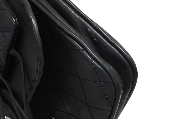 極美品 CHANEL シャネル Paris-Dallas フリンジ フラップ サドルバッグ キルティング 2014年 19番台 カーフスキン ブラック 4b011468
