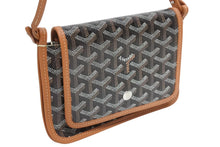 Load image into Gallery viewer, 新品未使用 GOYARD ゴヤール プリュメ ポーチウォレット ショルダーバッグ ブラウン PVC レザー シルバー金具 中古 4b011431