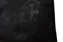 Load image into Gallery viewer, 新品同様 CHROME HEARTS クロムハーツ ダガージップ ムートン ロングコート クロスパッチ レザー ナイロン サイズXL 中古 4b011470