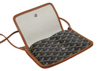Load image into Gallery viewer, 新品未使用 GOYARD ゴヤール プリュメ ポーチウォレット ショルダーバッグ ブラウン PVC レザー シルバー金具 中古 4b011431