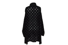 Load image into Gallery viewer, 新品未使用 CHROME HEARTS クロムハーツ ブラック ベルベット クロスダーク パターン 長袖シャツ サイズS 中古 4b011445