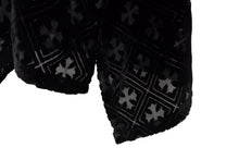 Load image into Gallery viewer, 新品未使用 CHROME HEARTS クロムハーツ ブラック ベルベット クロスダーク パターン 長袖シャツ サイズS 中古 4b011445