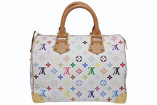 Load image into Gallery viewer, LOUIS VUITTON ルイヴィトン スピーディ30 ハンドバッグ M92643 モノグラム マルチカラー 村上隆 ホワイト 美品 中古 4b011643