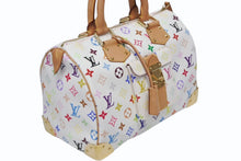 Load image into Gallery viewer, LOUIS VUITTON ルイヴィトン スピーディ30 ハンドバッグ M92643 モノグラム マルチカラー 村上隆 ホワイト 美品 中古 4b011643