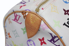 Load image into Gallery viewer, LOUIS VUITTON ルイヴィトン スピーディ30 ハンドバッグ M92643 モノグラム マルチカラー 村上隆 ホワイト 美品 中古 4b011643