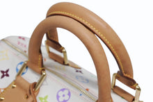 Load image into Gallery viewer, LOUIS VUITTON ルイヴィトン スピーディ30 ハンドバッグ M92643 モノグラム マルチカラー 村上隆 ホワイト 美品 中古 4b011643