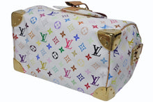 Load image into Gallery viewer, LOUIS VUITTON ルイヴィトン スピーディ30 ハンドバッグ M92643 モノグラム マルチカラー 村上隆 ホワイト 美品 中古 4b011643