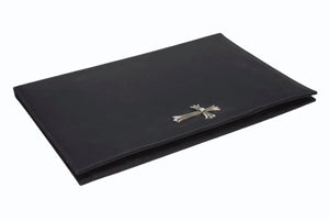 CHROME HEARTS クロムハーツ バインダー ノートカバー マックスフィールド限定 ラージCHクロス ナイロン シルバ−925 美品 中古 4b011713