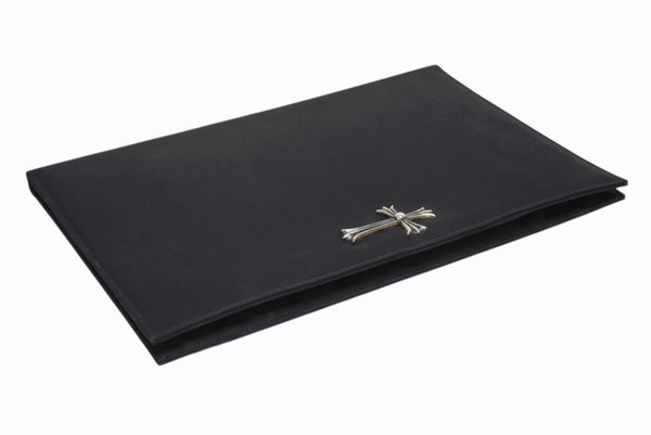 CHROME HEARTS クロムハーツ バインダー ノートカバー マックスフィールド限定 ラージCHクロス ナイロン シルバ−925 美品 中古 4b011713
