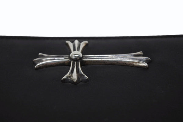 CHROME HEARTS クロムハーツ バインダー ノートカバー マックスフィールド限定 ラージCHクロス ナイロン シルバ−925 美品 中古 4b011713