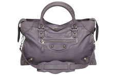 Load image into Gallery viewer, BALENCIAGA バレンシアガ ザ ジャイアント シティ ハンドバッグ 002123 パープル シルバー金具 美品 中古 4b011366