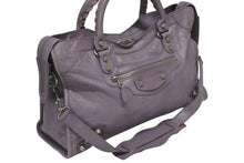 Load image into Gallery viewer, BALENCIAGA バレンシアガ ザ ジャイアント シティ ハンドバッグ 002123 パープル シルバー金具 美品 中古 4b011366
