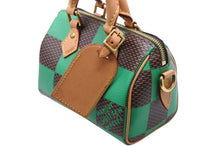 Load image into Gallery viewer, 極美品 LOUIS VUITTON ルイヴィトン スピーディ バンドリエール18 2WAYバッグ N40534 ダミエ ポップ グリーン ゴールド金具 中古 4b011774