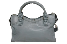 Load image into Gallery viewer, BALENCIAGA バレンシアガ Giant City ジャイアント シティ 2WAYバッグ 204529 ブルー シルバー金具 美品 中古 4b011368