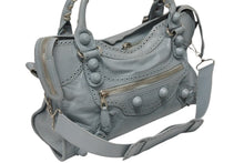Load image into Gallery viewer, BALENCIAGA バレンシアガ Giant City ジャイアント シティ 2WAYバッグ 204529 ブルー シルバー金具 美品 中古 4b011368