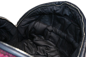 新品未使用 CHANEL シャネル ボストン ハンドバッグ 20番台 ロゴ ピンク ネイビー ツイード ナイロン 中古 4b013286